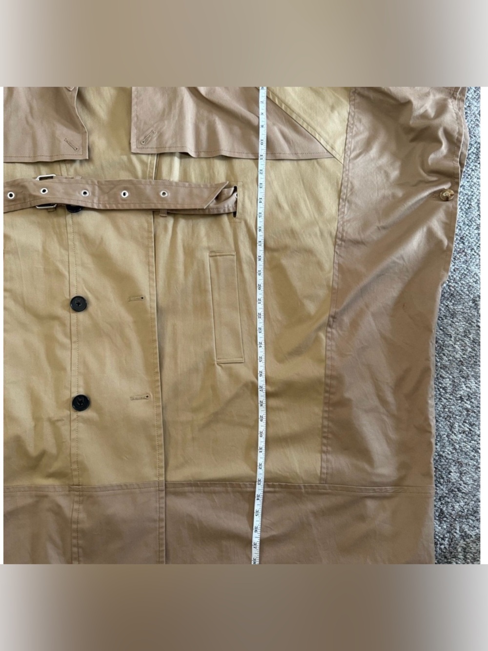10 Crosby Derek Lam color blocked tan Jacket cape style trench two tone khaki - Picture 3 of 7